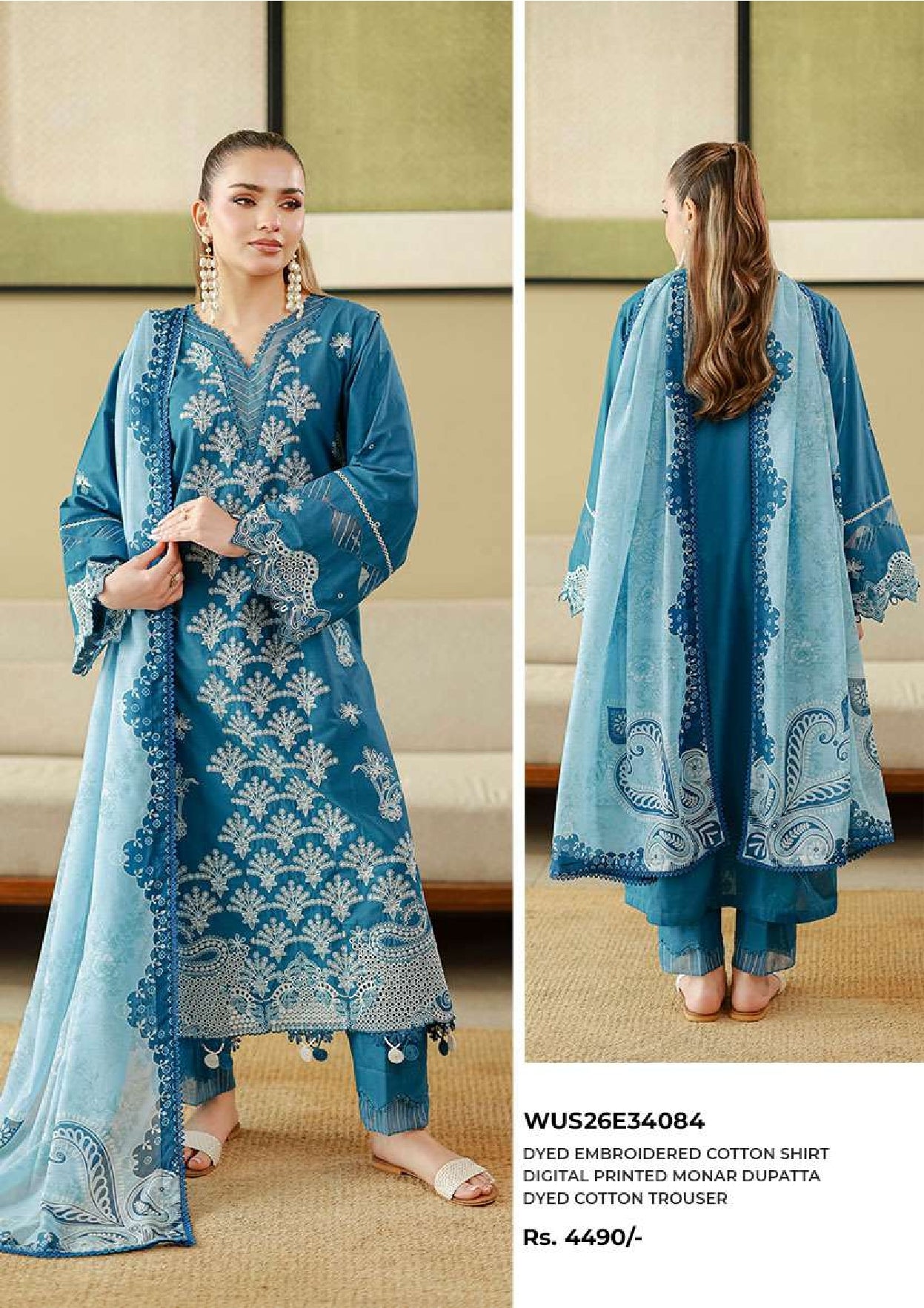 Zellbury | Unstitch 3 Pc Embroidered Cotton Collection