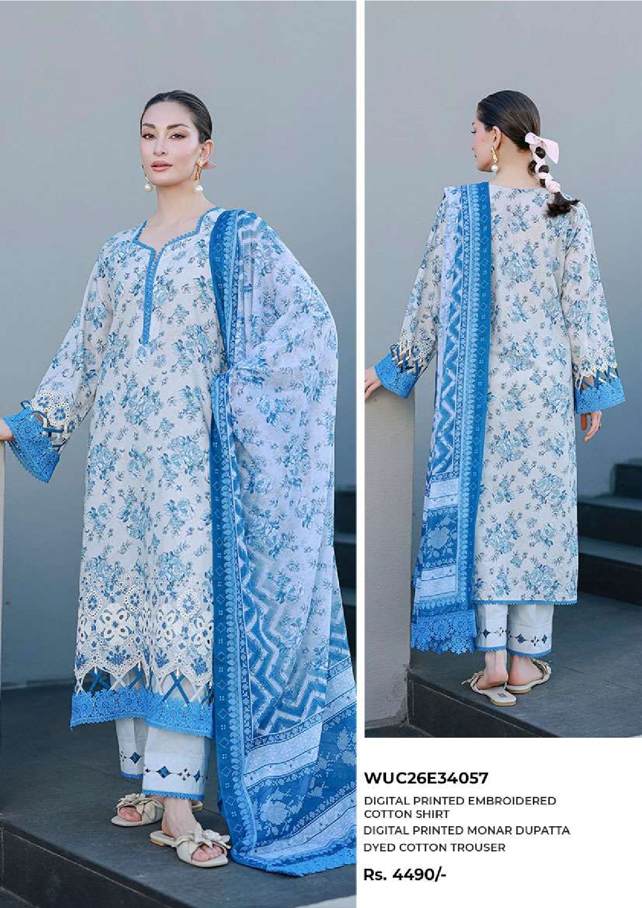 Zellbury | Unstitch 3 Pc Embroidered Cotton Collection