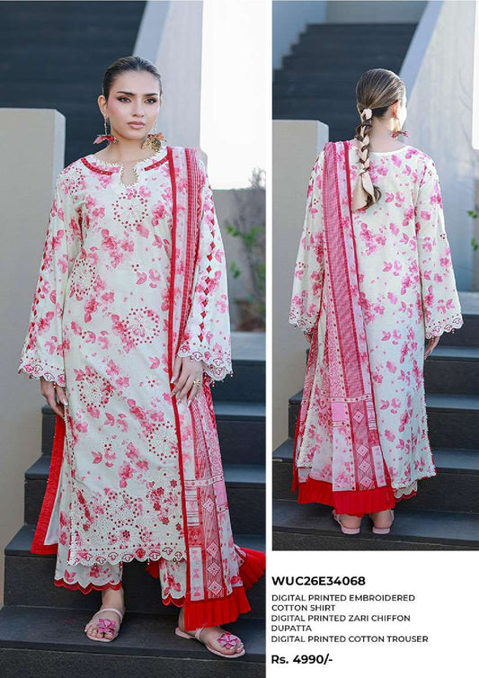 Zellbury | Unstitch 3 Pc Embroidered Cotton Collection