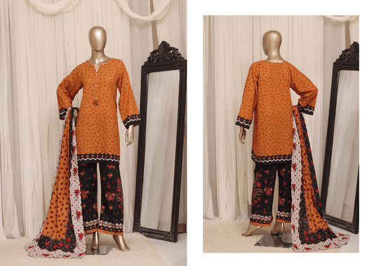 Sada Bahar | Stitched Printed Short Shirt Khaddar With Flapper Trouser - BarerahFabrics