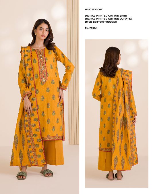 ZELLBURY | Unstitched 3PC Printed Cotton