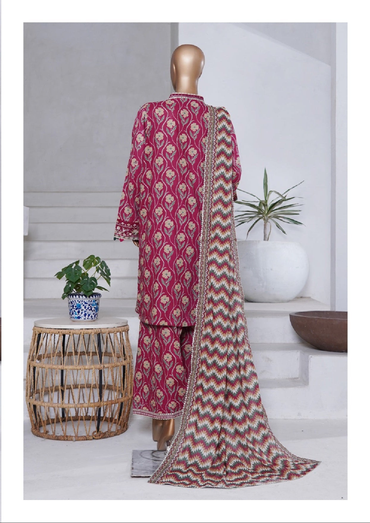 Bin Saeed | Stitched 3PC Luxury Embroidered Chikankari Cotton Collection