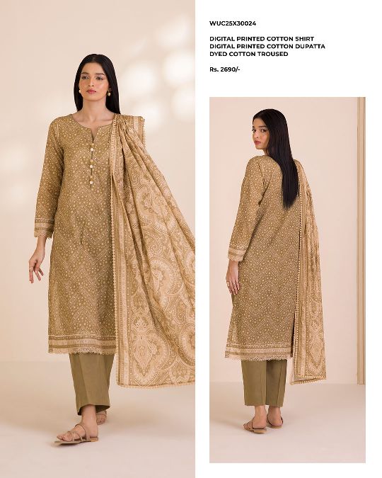 ZELLBURY | Unstitched 3PC Printed Cotton