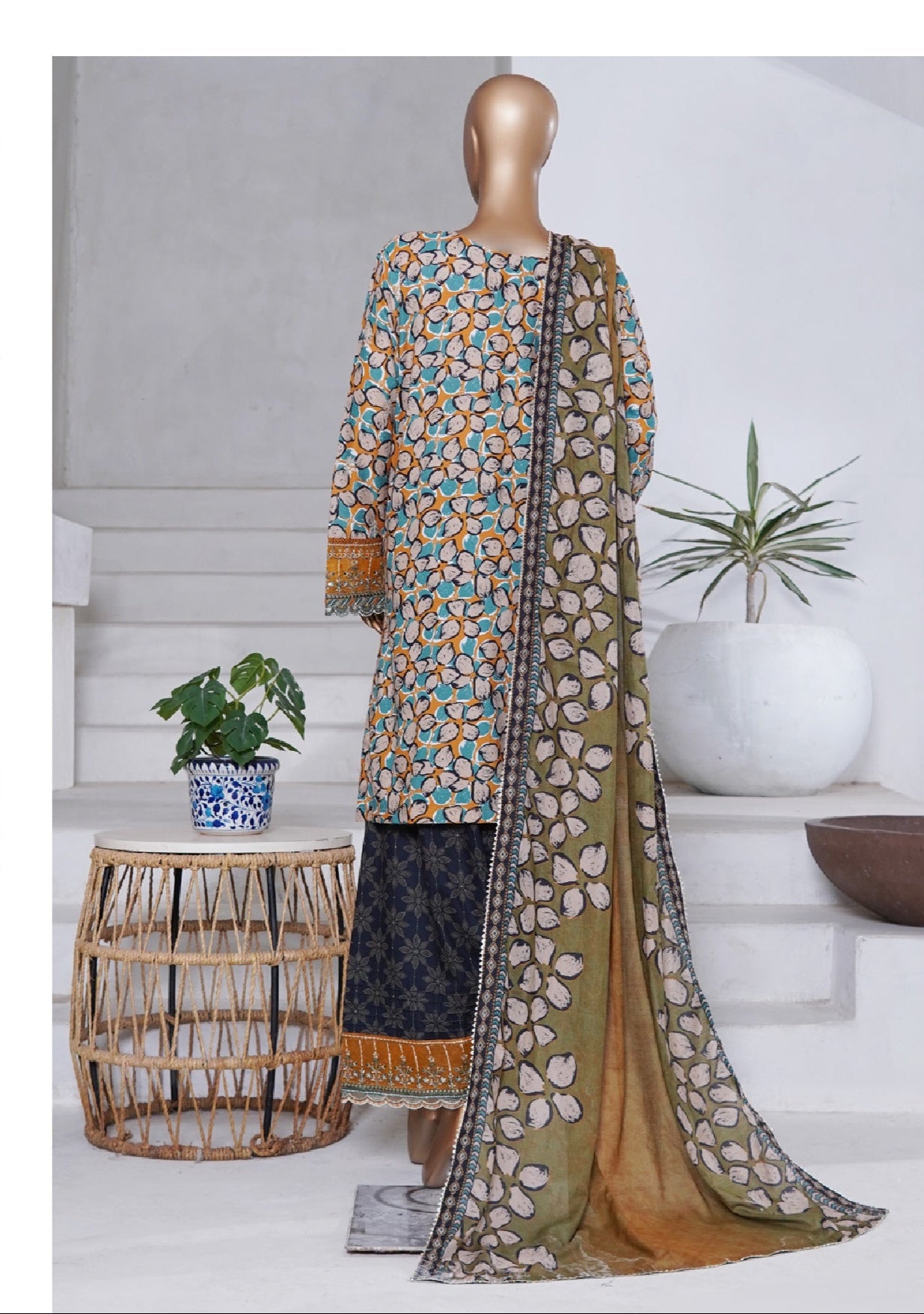 Bin Saeed | Stitched 3PC Luxury Embroidered Chikankari Cotton Collection