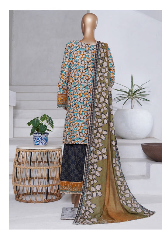 Bin Saeed | Stitched 3PC Luxury Embroidered Chikankari Cotton Collection