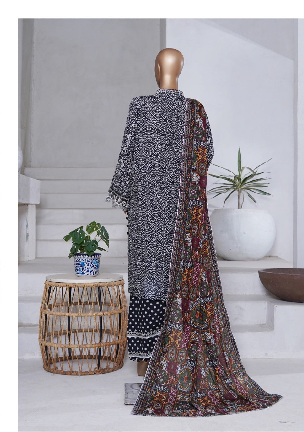 Bin Saeed | Stitched 3PC Luxury Embroidered Chikankari Cotton Collection
