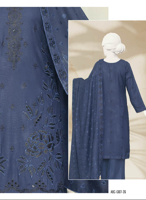 Amara By ABC | Unstitch 3 Pc Embroidered Winter Slub Collection Vol 2