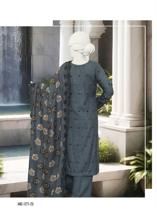 Zahay Naseeb by ABC | Unstitch 3 Pc Embroidered Velvet Zarri Winter Collection Vol 2