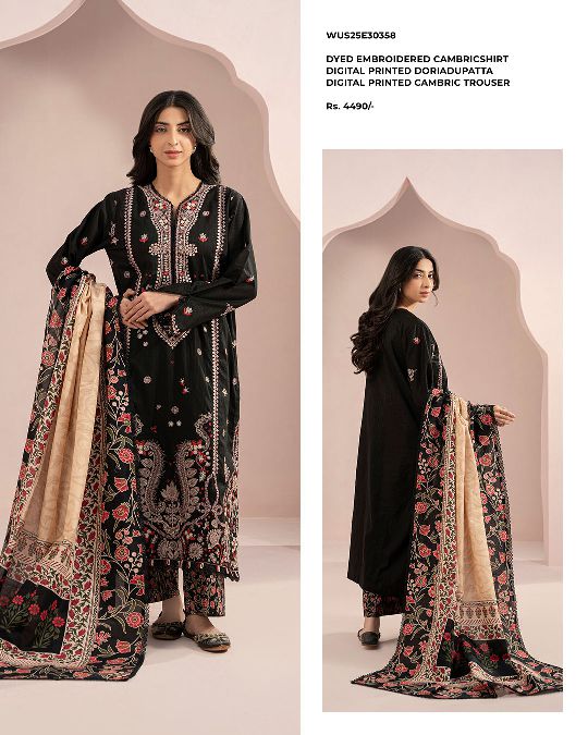 Zellbury | Unstitched 3PC Dyed Embroidered Cambric