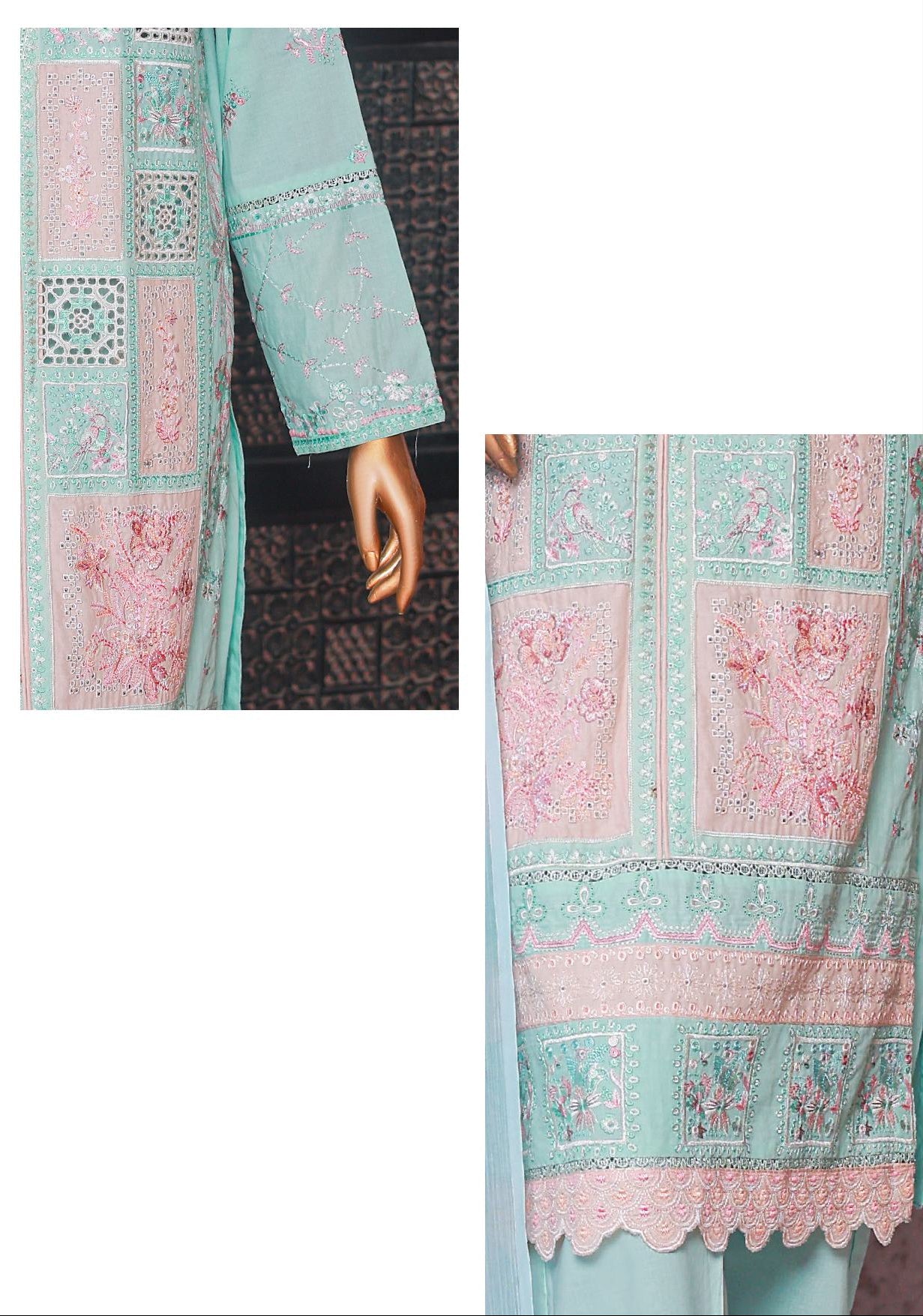 Bin Saeed | Stitched 3-Piece Embroidered Lawn Suit