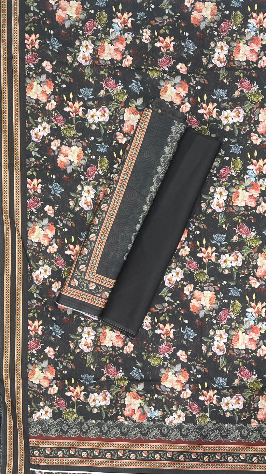 Bin Saeed | Unstitched 3PC Printed Cotton Suit