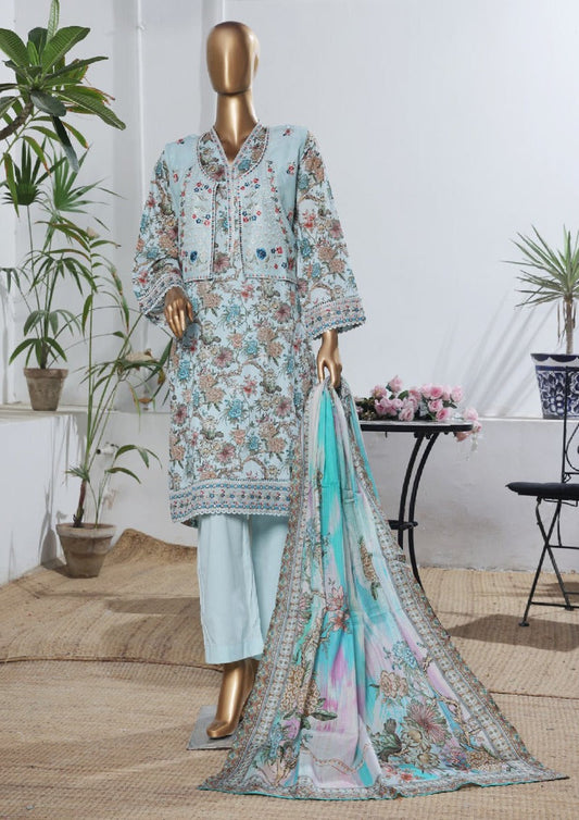 Bin Saeed Stitched Embroidered Lawn Gown