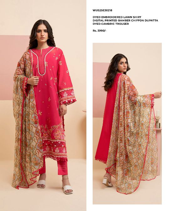 Zellbury | Unstitched 3pc Dyed Embroidered Lawn