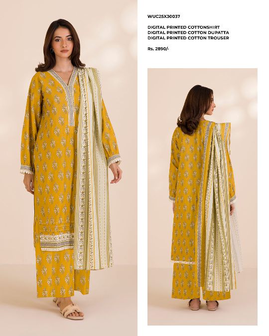 ZELLBURY | Unstitched 3PC Printed Cotton