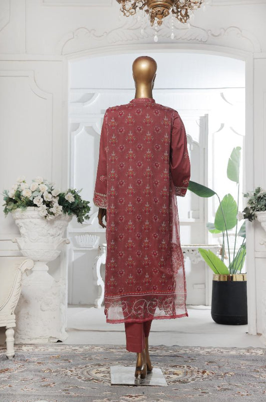 Bin Saeed | Stitched Embroidered Lawn With Gown In Sale