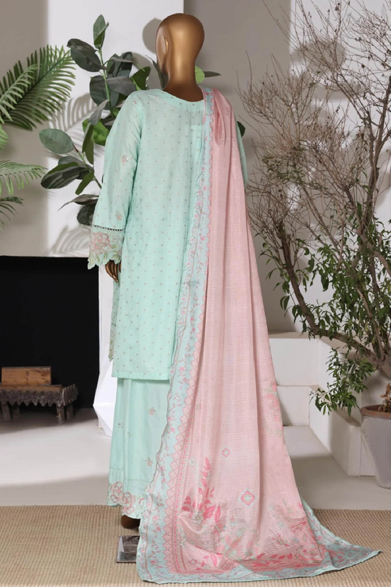 BIN SAEED | Stitched 3pc Embroidered Jacquard Lawn
