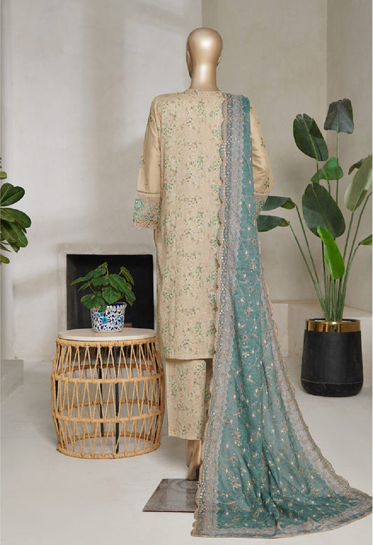 Bin Saeed | Stitched 3pc Luxury Embroidered Cotton Collection