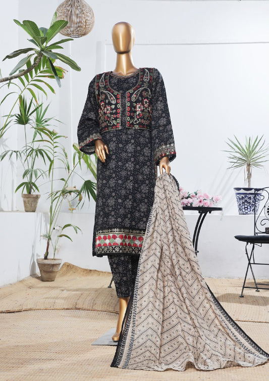 Bin Saeed | Stitched Embroidered Lawn Gown