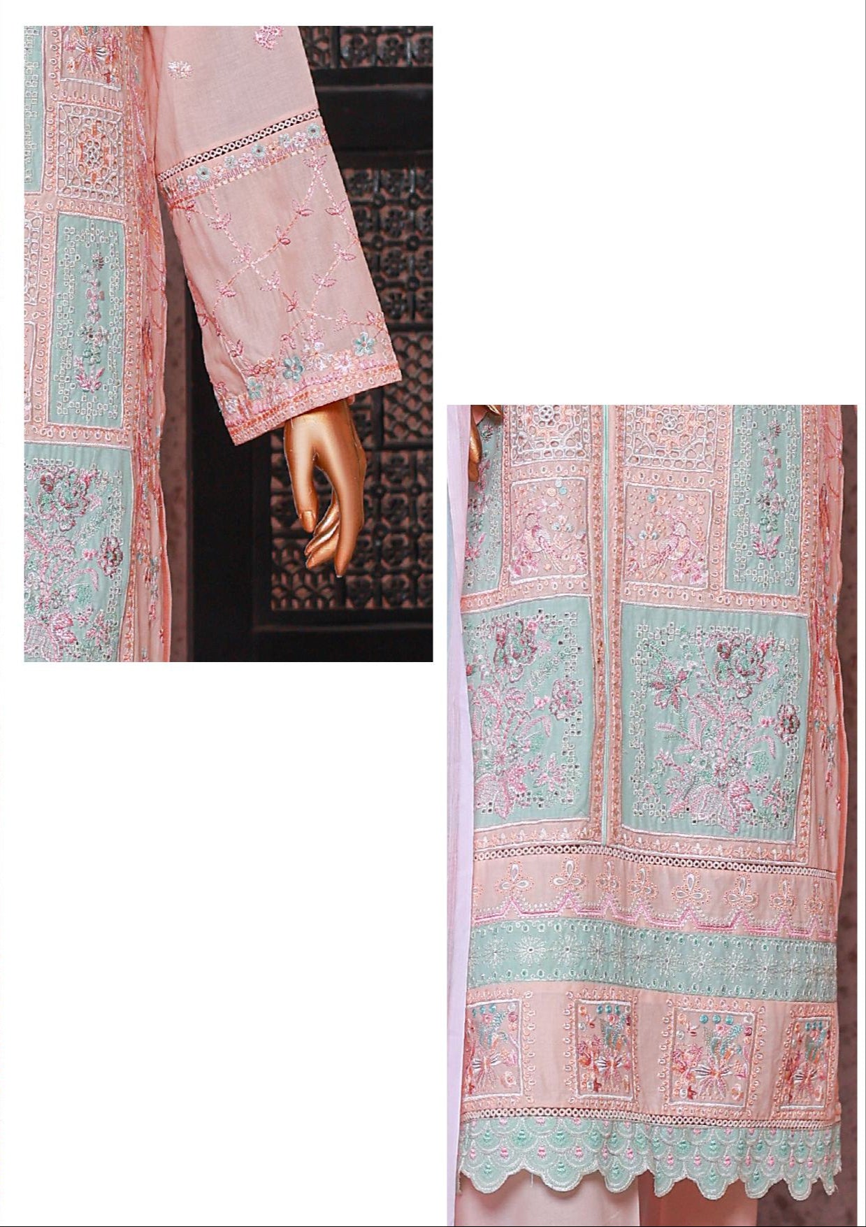 Bin Saeed | Stitched 3-Piece Embroidered Lawn Suit