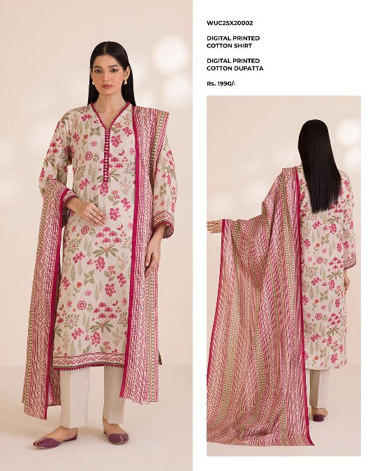 Zellbury Unstitched Printed 2pc Cotton