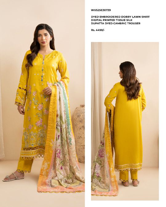 Zellbury | Unstitched 3PC Dyed Embroidered Cambric