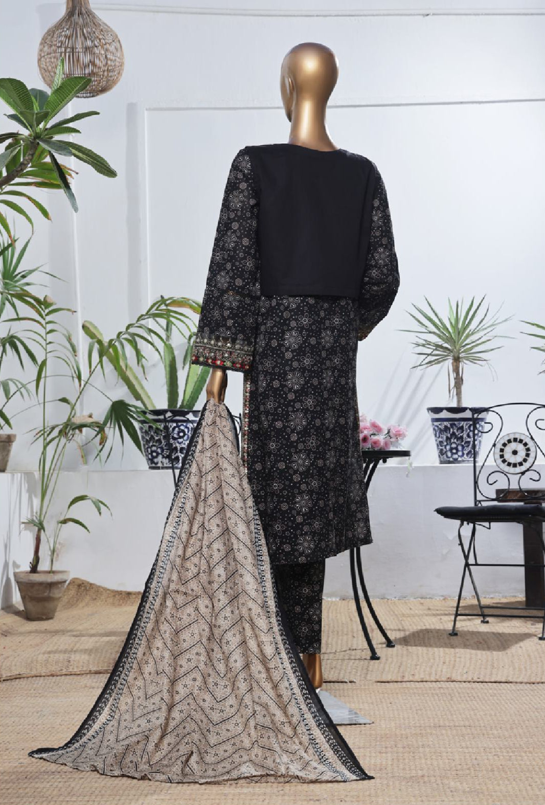 Bin Saeed | Stitched Embroidered Lawn Gown
