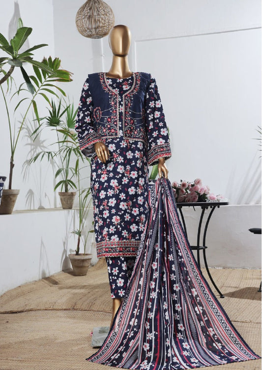 Bin Saeed Stitched Embroidered Lawn Gown