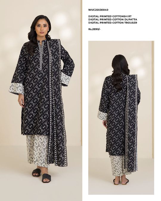 ZELLBURY | Unstitched 3PC Printed Cotton