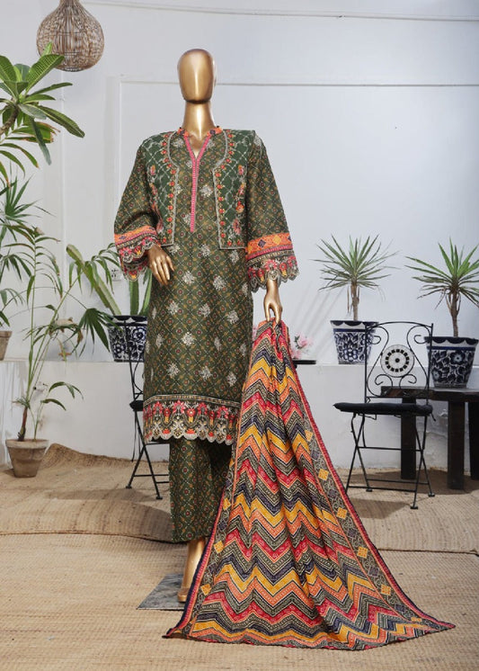 Bin Saeed Stitched Embroidered Lawn Gown