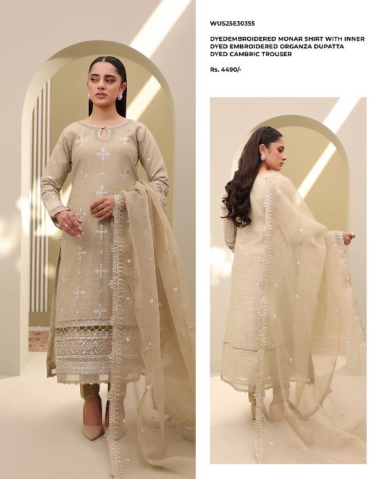 Zellbury | Unstitched 3PC Dyed Embroidered Cambric