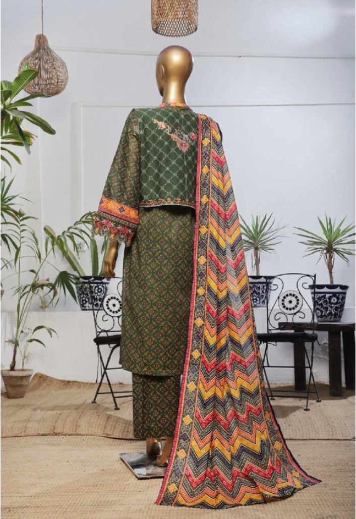 Bin Saeed Stitched Embroidered Lawn Gown