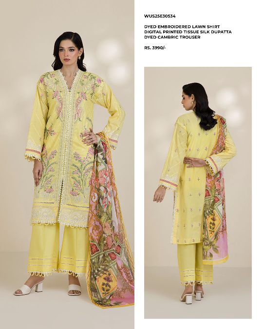 Zellbury | Unstitched 3pc Dyed Embroidered Lawn