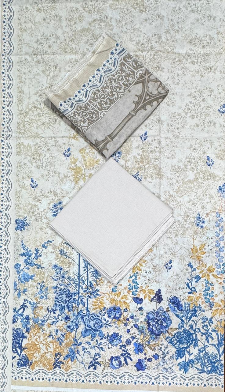 Bin Saeed | Unstitched 3PC Printed Cotton Suit