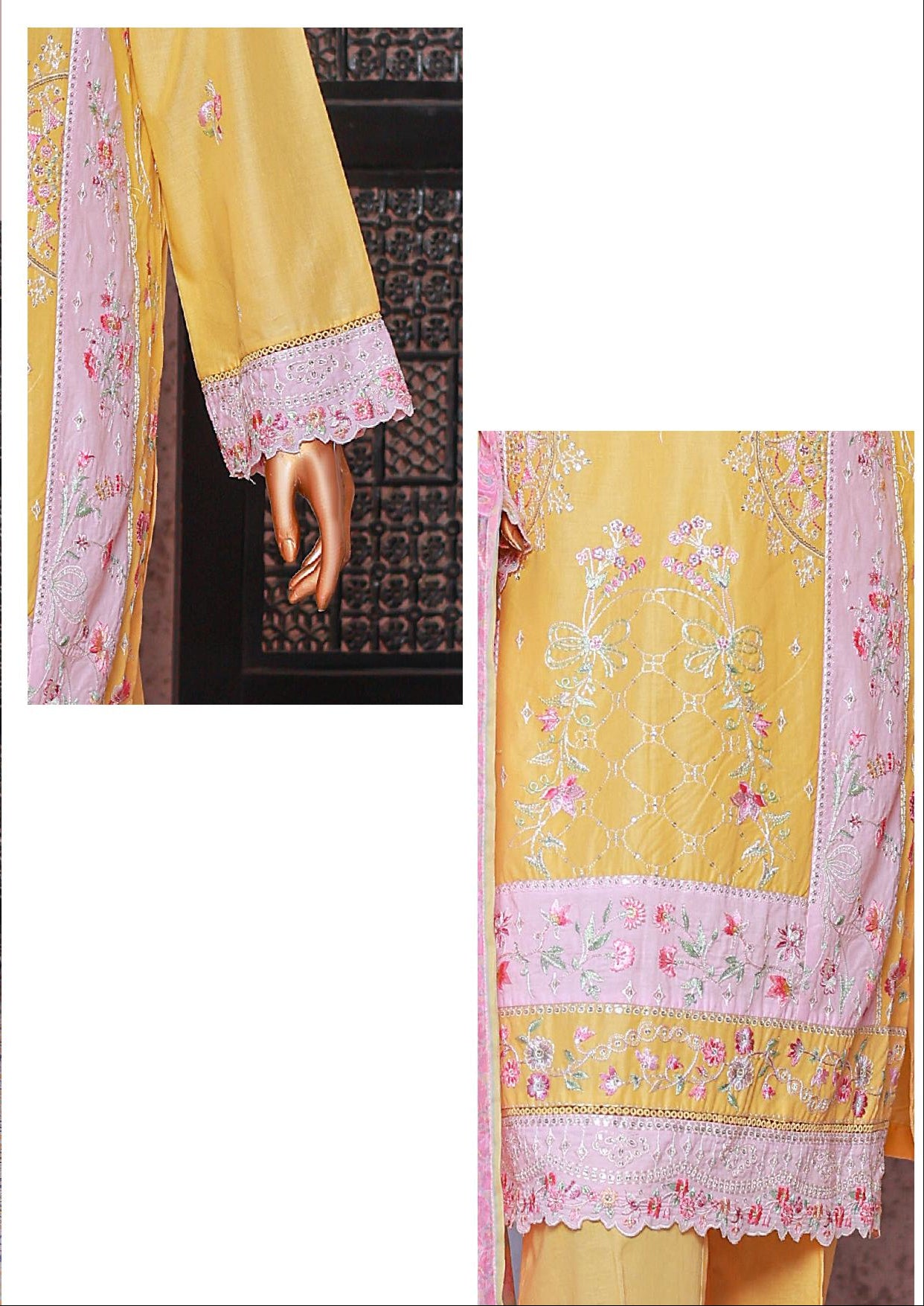 Bin Saeed | Stitched 3-Piece Embroidered Lawn Suit
