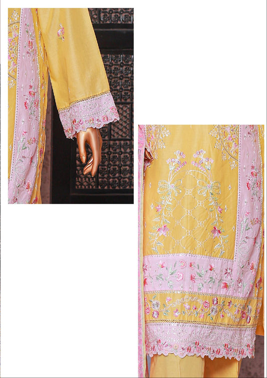 Bin Saeed | Stitched 3-Piece Embroidered Lawn Suit