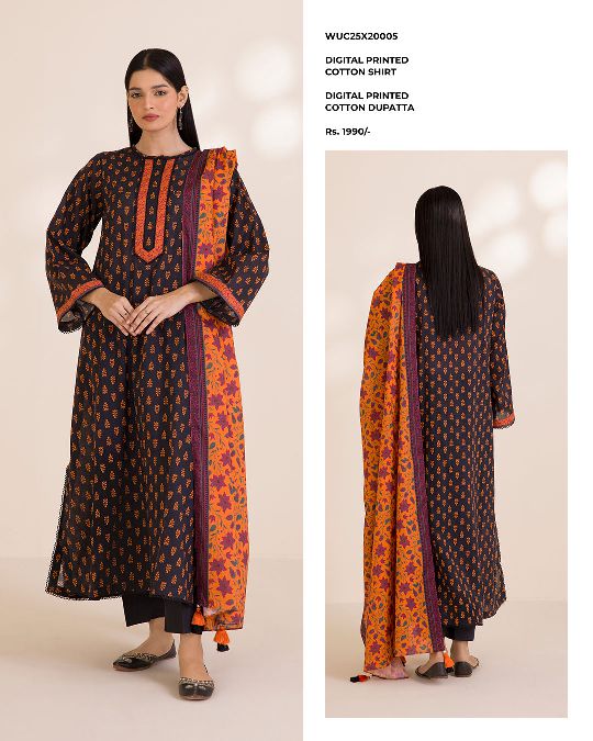 Zellbury Unstitched Printed 2pc Cotton