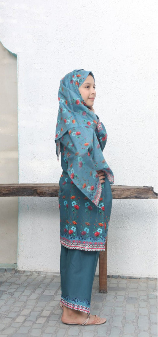 Oswah | Shifa Mid Summer Printed Kidz Collection - BarerahFabrics