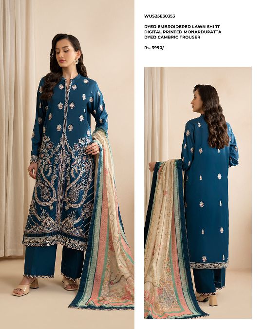 Zellbury | Unstitched 3pc Dyed Embroidered Lawn