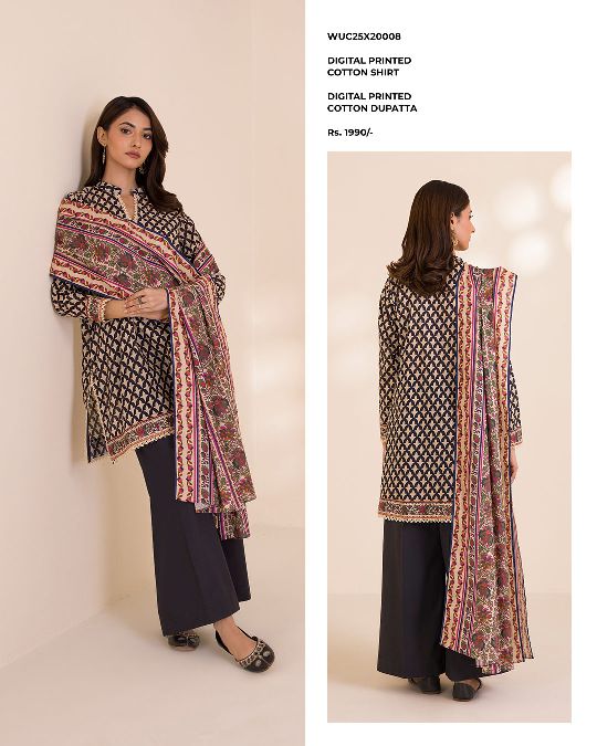 Zellbury Unstitched Printed 2pc Cotton