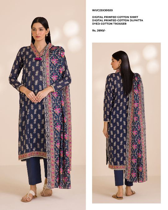 ZELLBURY | Unstitched 3PC Printed Cotton