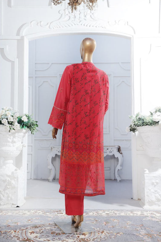 Bin Saeed | Stitched Embroidered Lawn With Gown In Sale