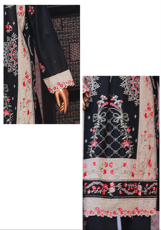 Bin Saeed | Stitched 3-Piece Embroidered Lawn Suit