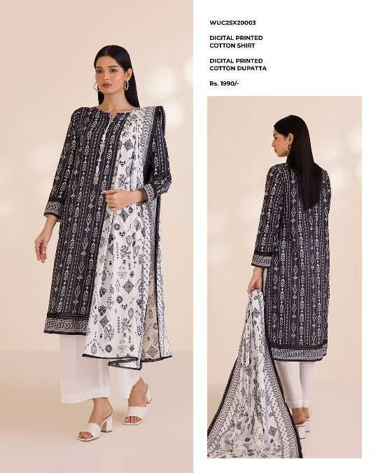 Zellbury Unstitched Printed 2pc Cotton