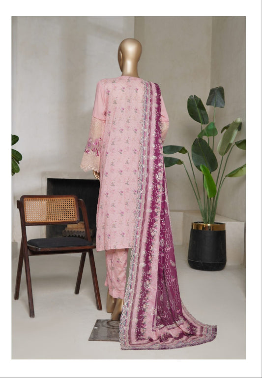Bin Saeed | Stitched 3pc Luxury Embroidered Cotton Collection