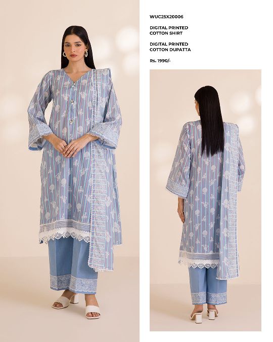 Zellbury Unstitched Printed 2pc Cotton