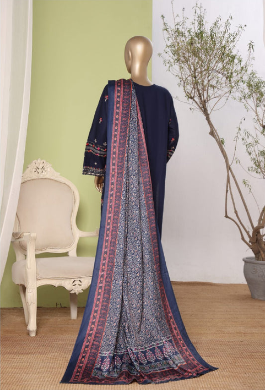 Bin Saeed | Stitched 3pc Embroidered Khaddar Latest Collection