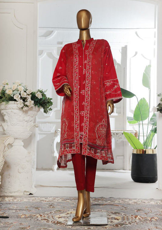 Bin Saeed | Stitched Embroidered Lawn With Gown In Sale