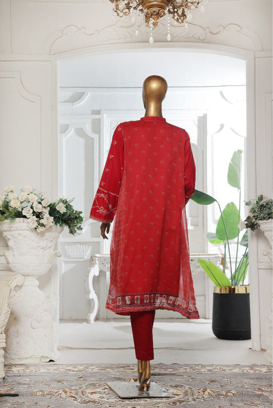 Bin Saeed | Stitched Embroidered Lawn With Gown In Sale