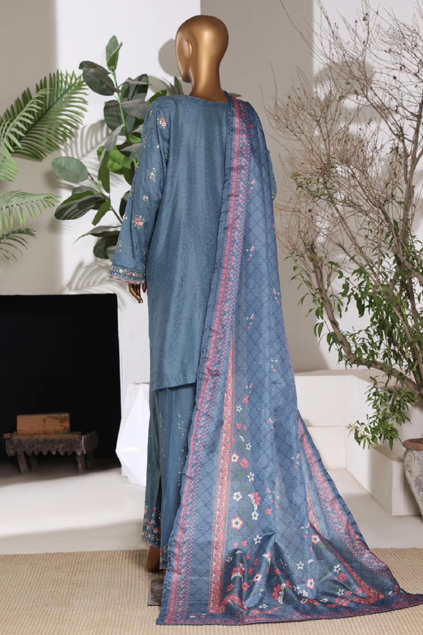 BIN SAEED | Stitched 3pc Embroidered Jacquard Lawn