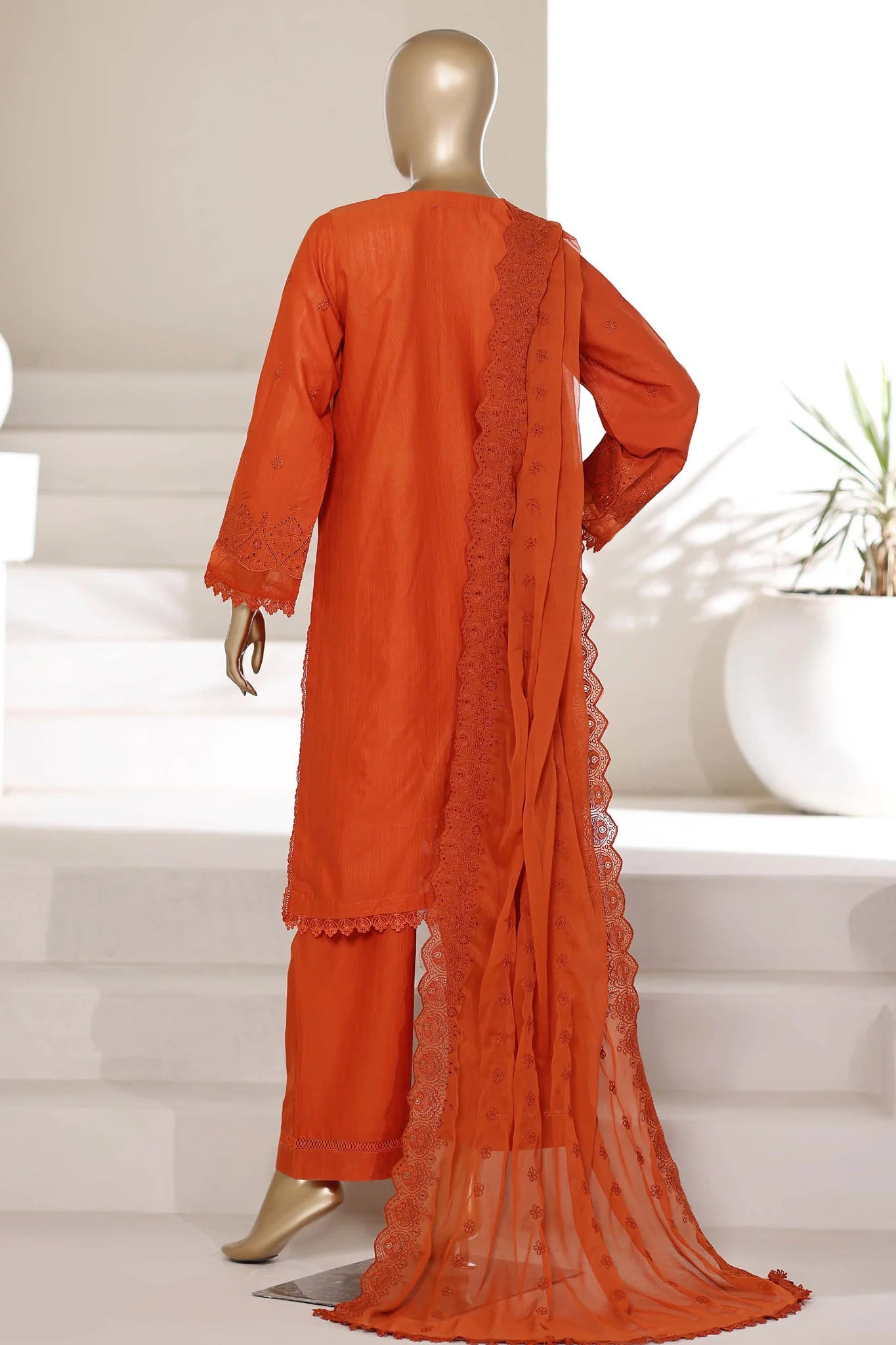 Sada Bahar | Stitch 3 Pc Chikankari Suit featuring 3D laser cut work